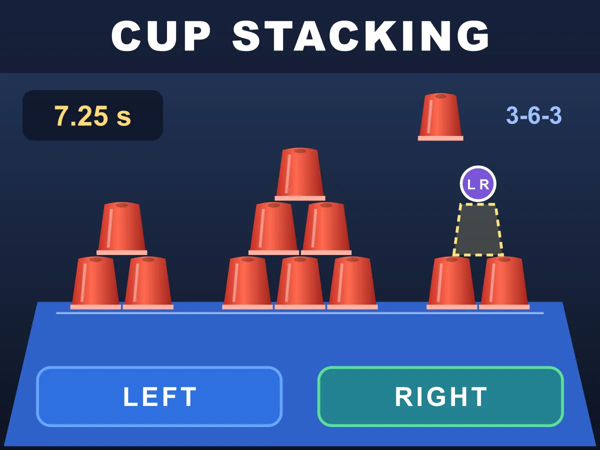 Cup Stacking — free online reaction game