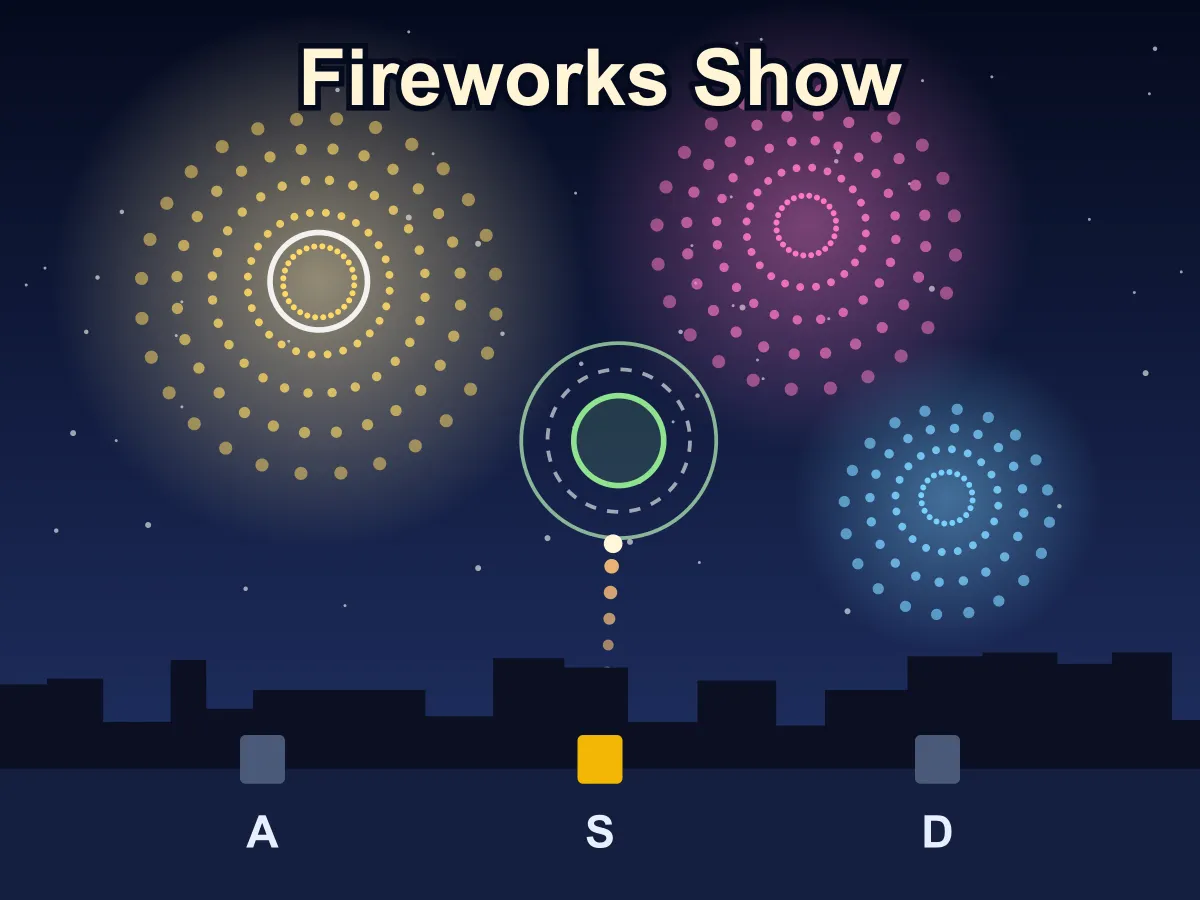 Fireworks Show — free online reaction game