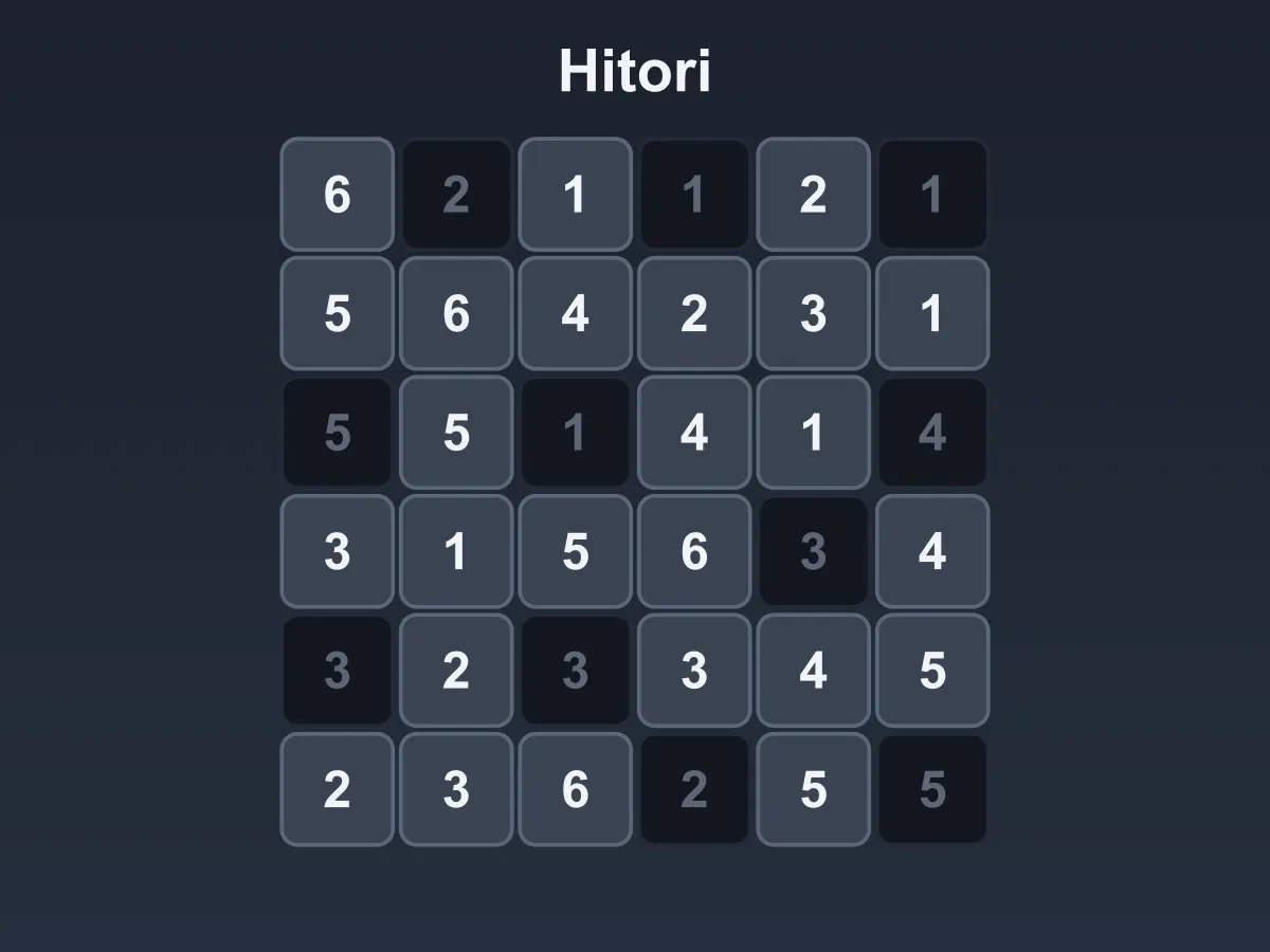 Hitori — free online puzzle game