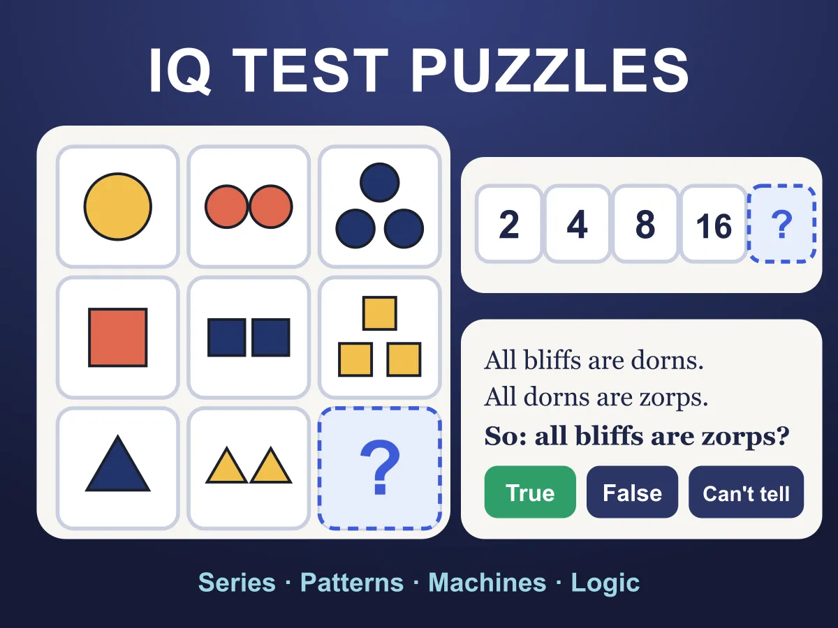 IQ Test Puzzles — free online quiz game