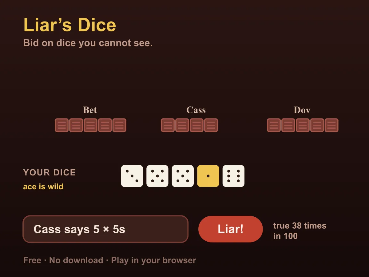 Liar's Dice — free online board game