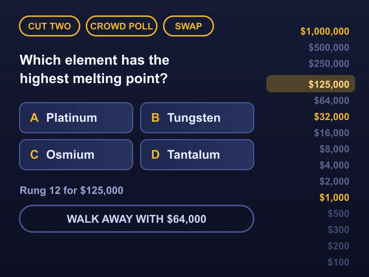 Millionaire Quiz — free online quiz game
